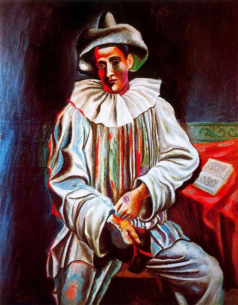 Pablo Picasso Classical Oil Paintings Pierrot With A Mask